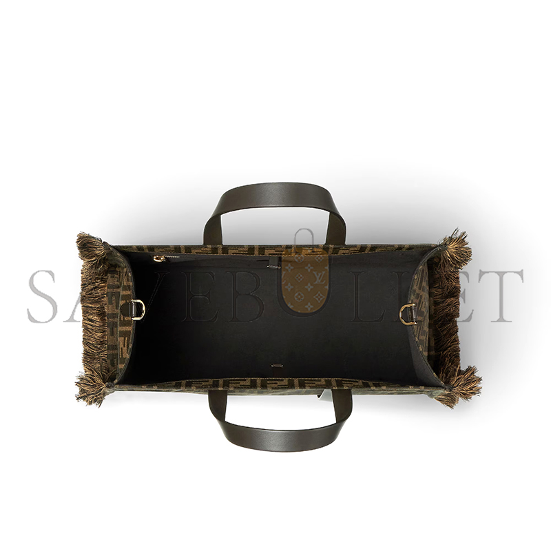 F**di summer tote brown ff jacquard fabric bag 8bh435afpmf1gl7 (37*29*16cm)